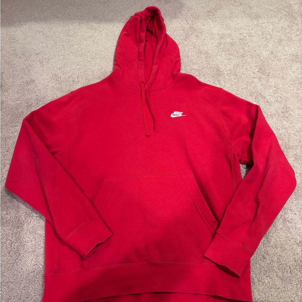 Nike Red Men's Hooded Pullover Sweatshirt